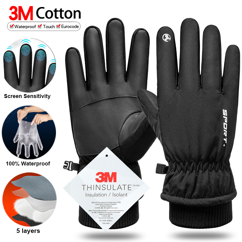 Waterproof Mitten Ski - Guantes térmicos de invierno para ciclismo,