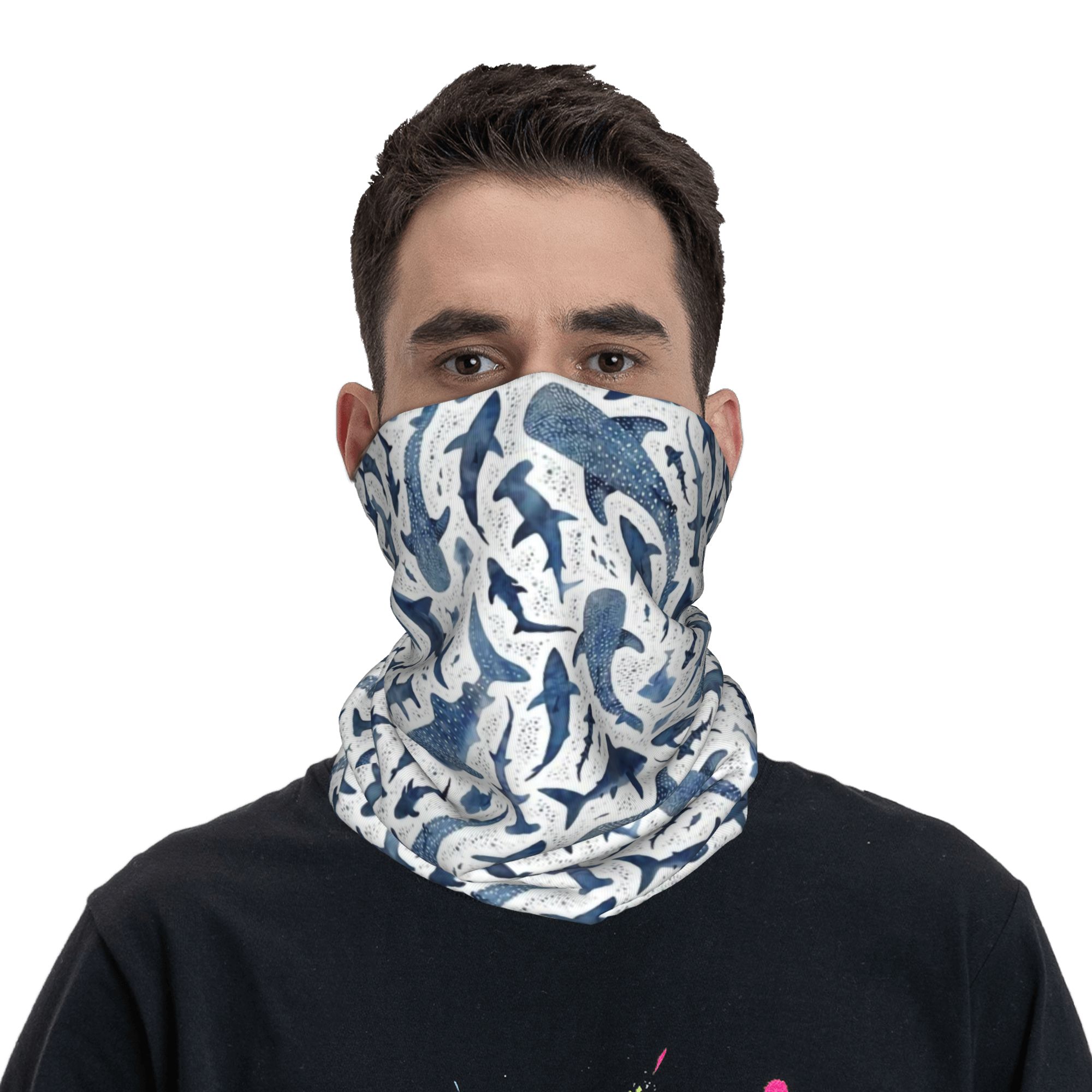 Bandana de tiburón de acuarela - Wool Balaclava Knit reseña y precio