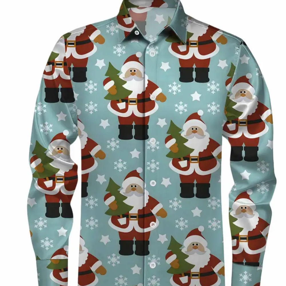 Camisa estampada navideña de m - Winter Clothing Ideas reseña y precio