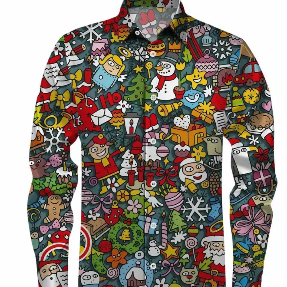 Camisa estampada navideña de m - Winter Clothing Ideas reseña y precio