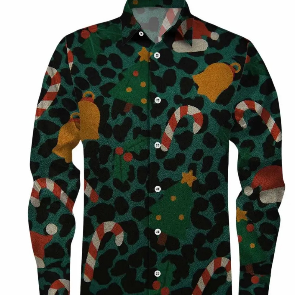 Camisa estampada navideña de m - Winter Clothing Ideas reseña y precio